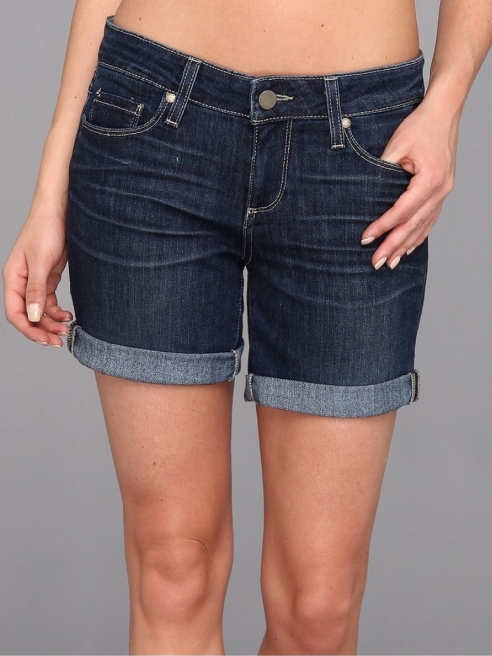 PAIGE Grant Dark Indigo Cuffed Denim Shorts 💙💙